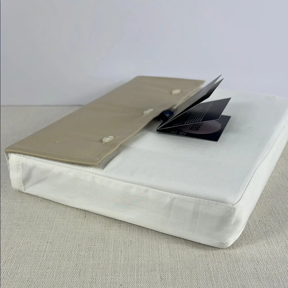 Ralph Lauren Organic Sateen Border Queen Flat Sheet Coastal Sand 96 x 108 NEW